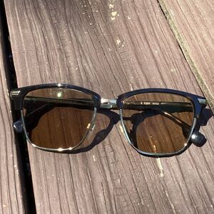 Burberry Browline Eyeglass Frames 52-17-145 Gold/Black – Frames Only